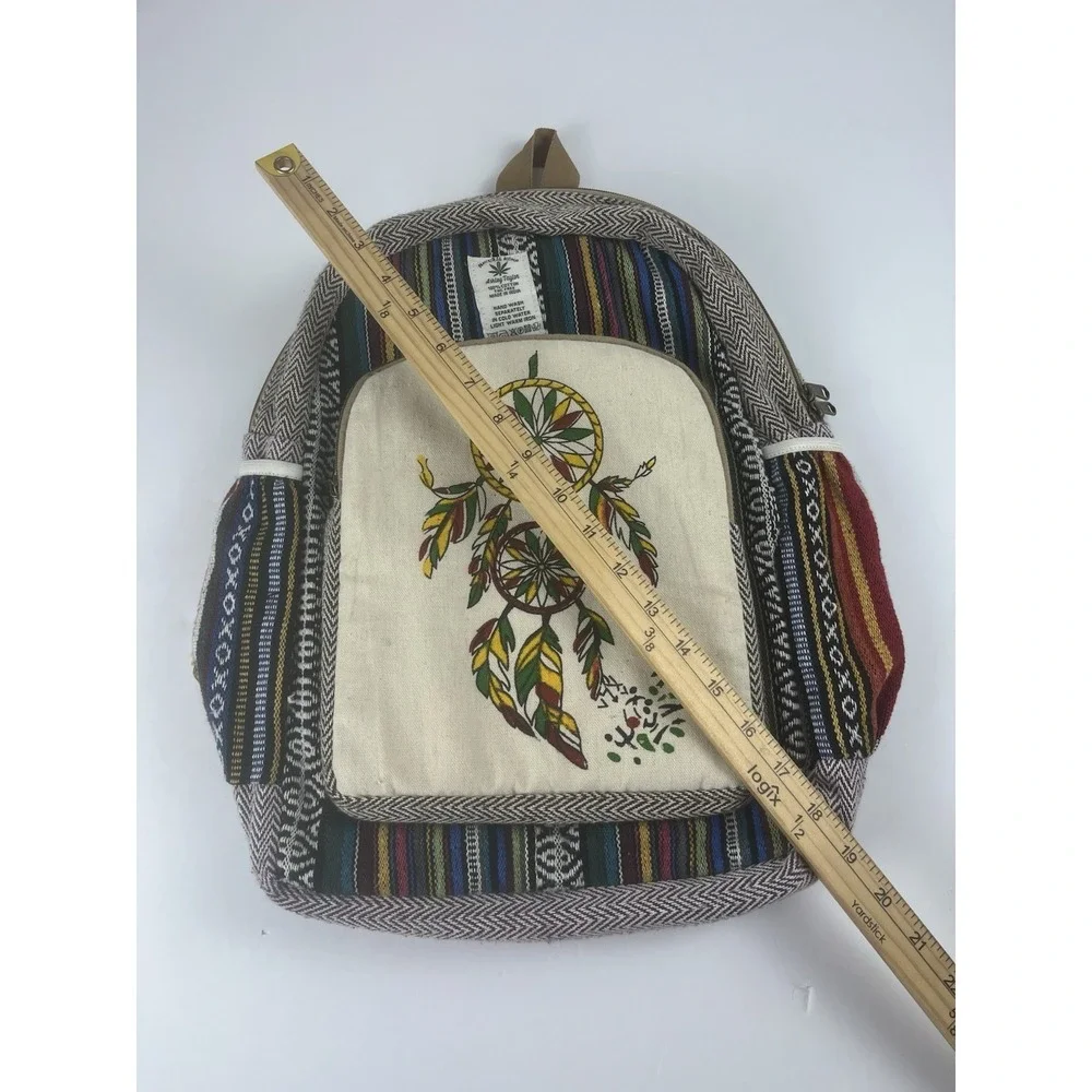 Dream Catcher Hemp Backpack | Eco Friendly | Boho | Handmade | Unisex | Nepal